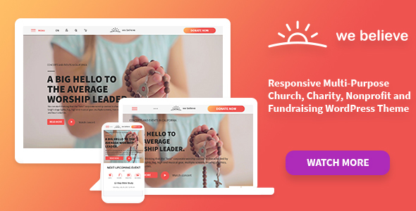 WeBelieve | Church, Charity and Fundraising Responsive Multi-Purpose WP Theme