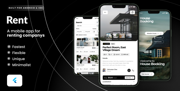 Rent Flutter App Template | Flutter 3