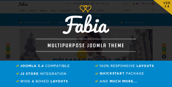 Fabia - Responsive ECommerce Theme for J2Store