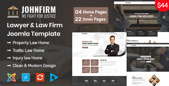 Johnfirm - Lawyer & Lawfirm Joomla Template