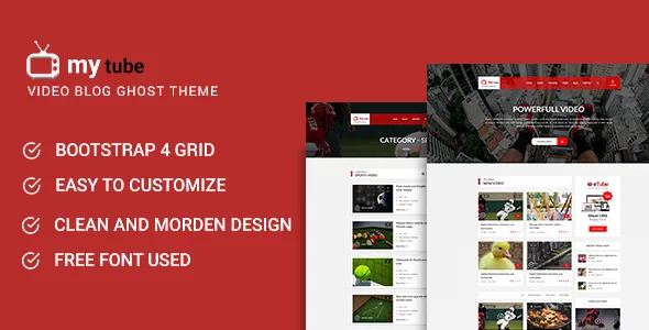 Mytube - Video Blog and Magazine Ghost Theme