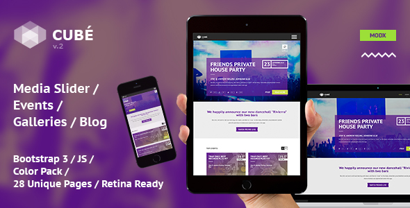 Responsive MODX theme for night club