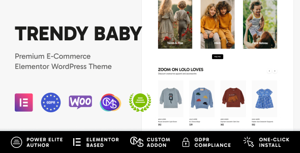 Trendy Baby - Children and Kids Store WordPress Theme