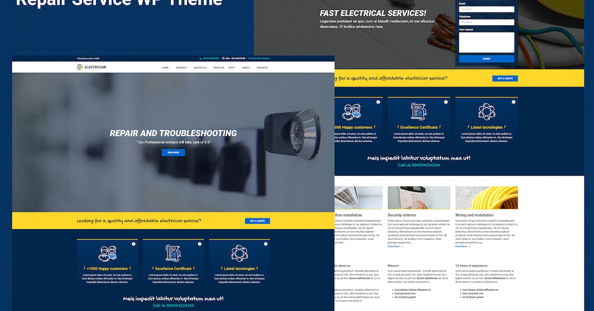 Electrician - Electrical Service WordPress