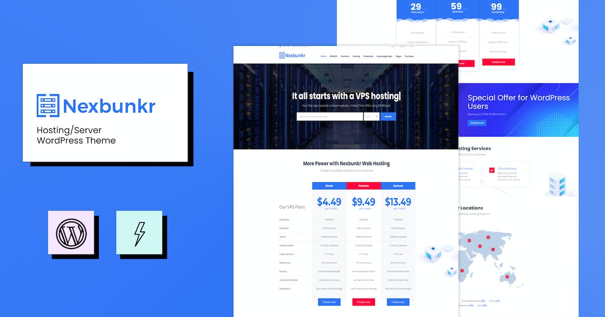 Nexbunker - Hosting/Server WordPress Theme + WHMCS