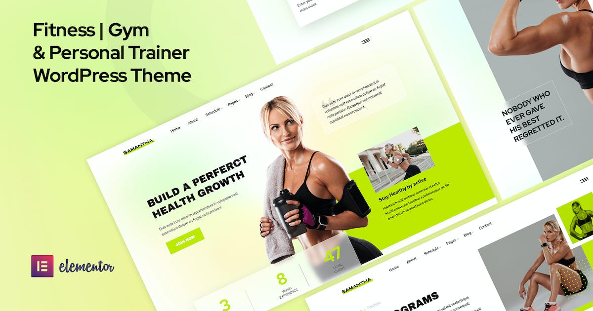 Samantha- Personal Trainer & Fitness Gym WordPress