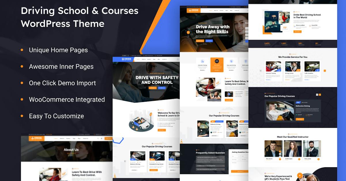 Dride – Driving School & Courses WordPress Theme