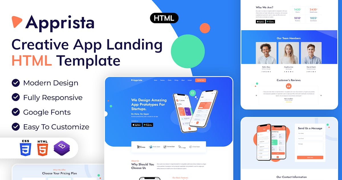Apprista | Creative App Landing HTML Template