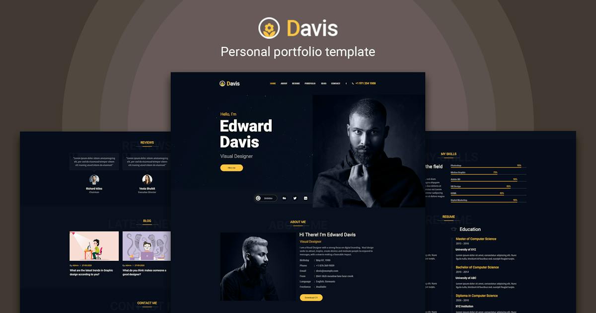 Davis - Personal portfolio template