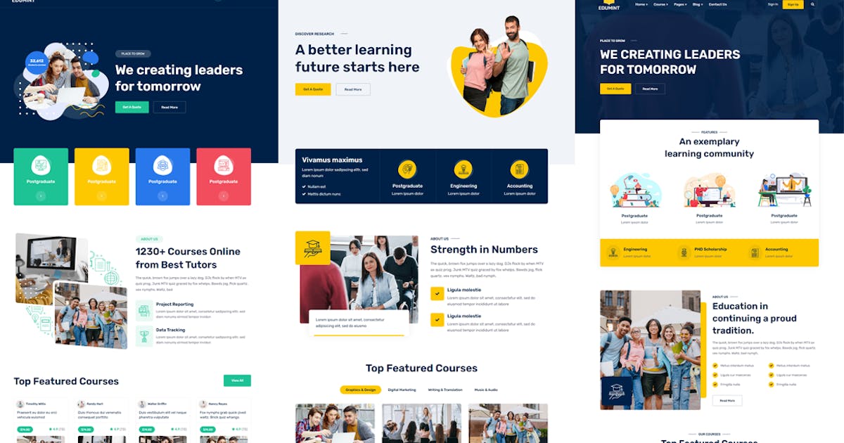 Edumint - LMS, Courses, Education Template