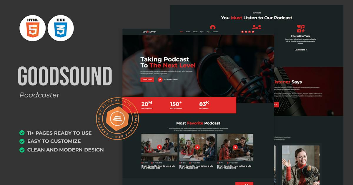 Goodsound - Podcaster HTML Template