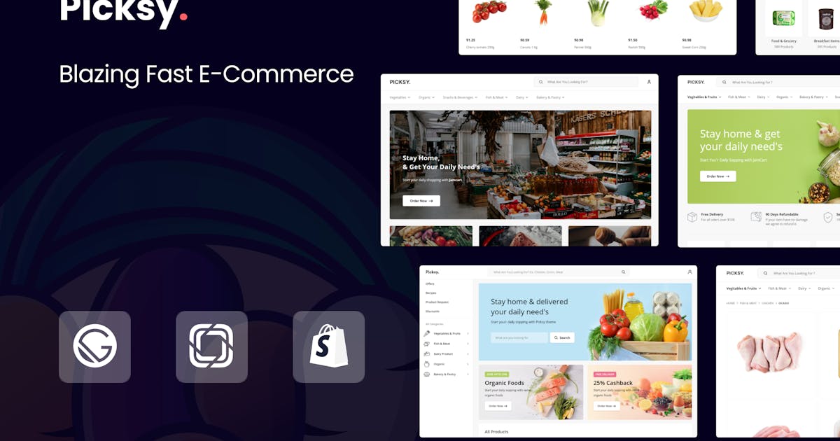 Picksy - React Gatsby Grocery Ecommerce Template