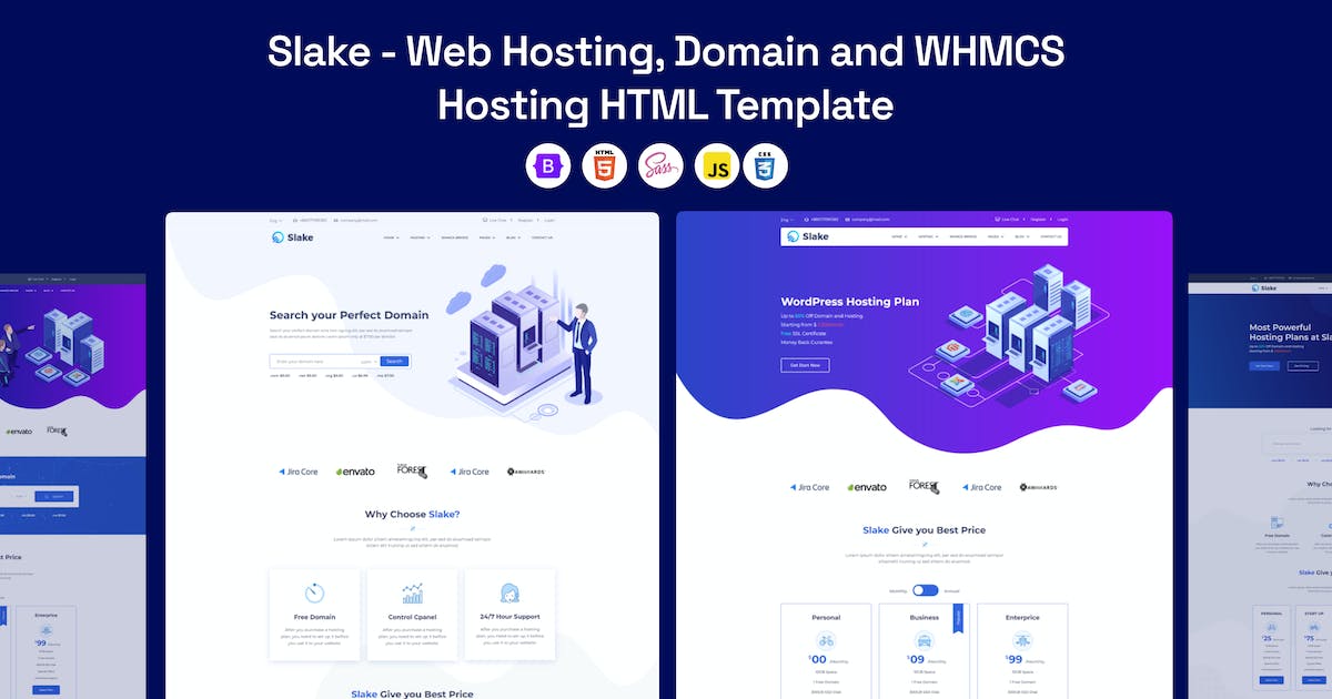 Slake - Web Hosting, Domain & WHMCS Template