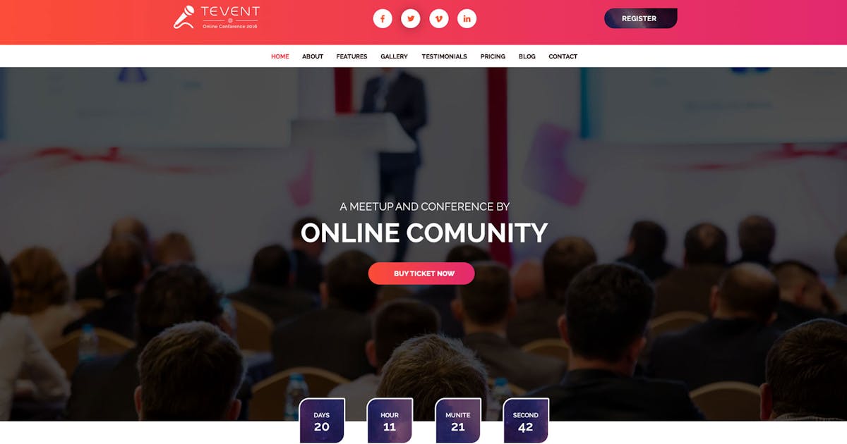 T Event - Event Conference & Meetup PSD Template