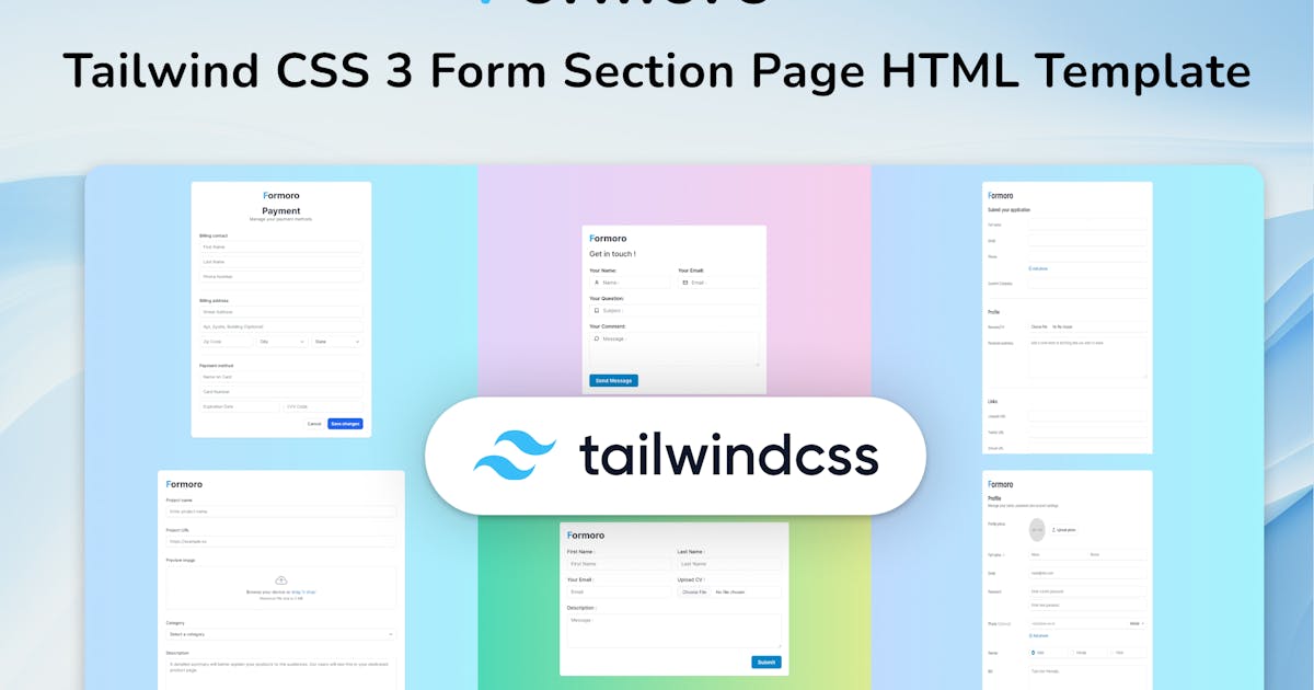 Tailwind CSS 3 Form Section - Formoro