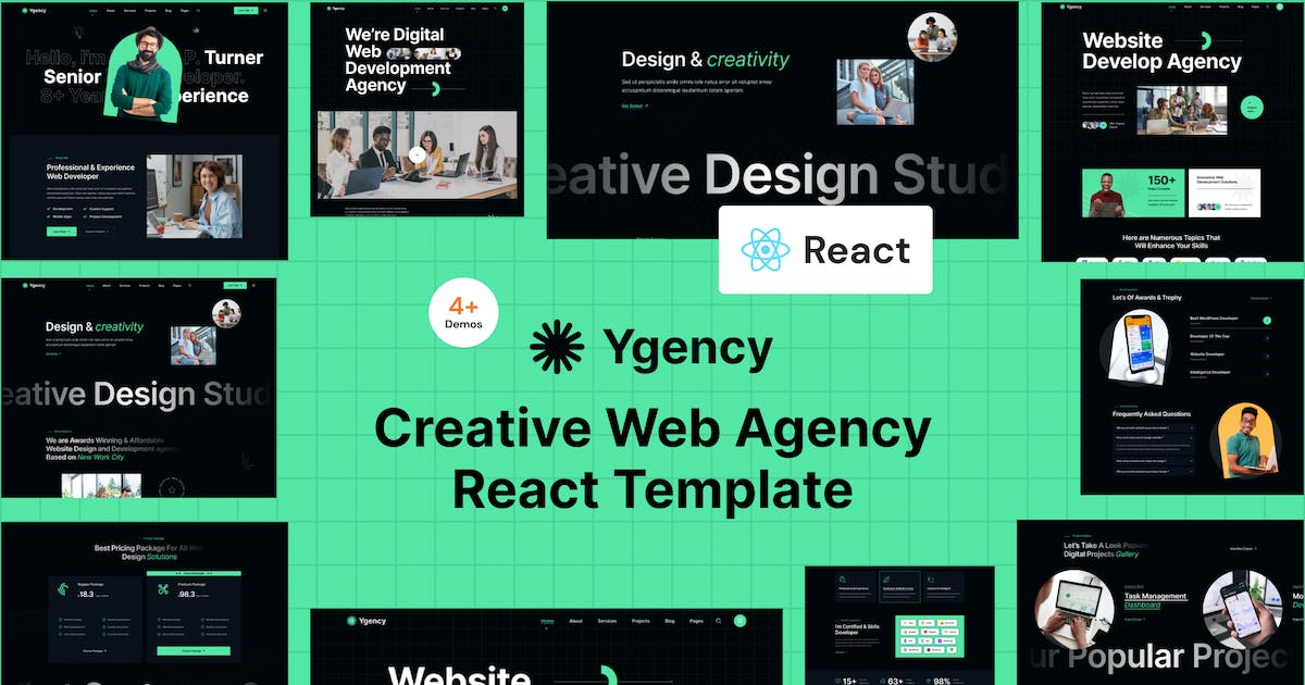Ygency - Web Design Agency React NextJs Template