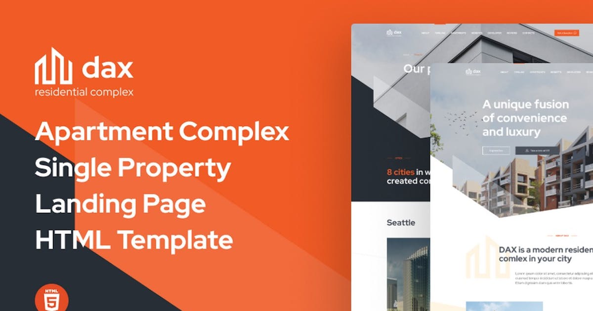 DAX - Apartment Complex Landing Page HTML Template