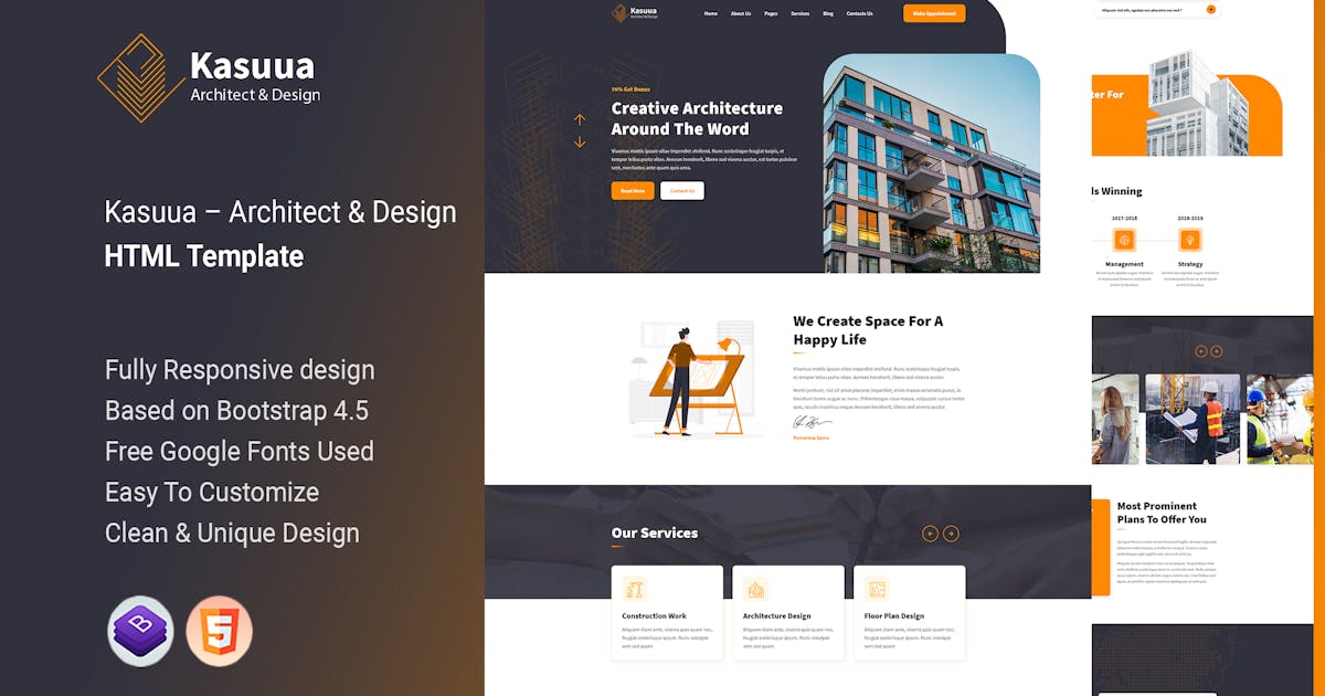 Kasuua – Architect & Design HTML Template