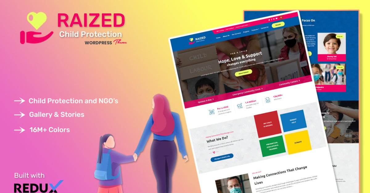 Raized - Non-Profit Charity Organization WordPress Theme