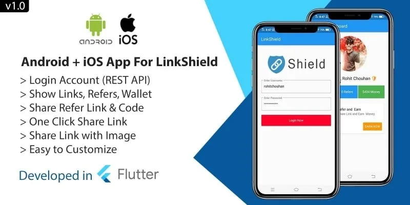 Android and iOS App For LinkShield - Flutter by RohitChouhan