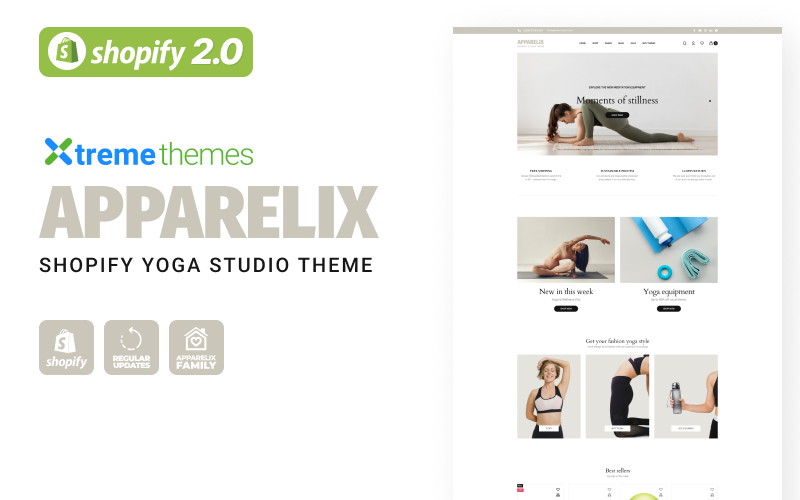 Apparelix Shopify Yoga Studio Theme #270065 - TemplateMonster