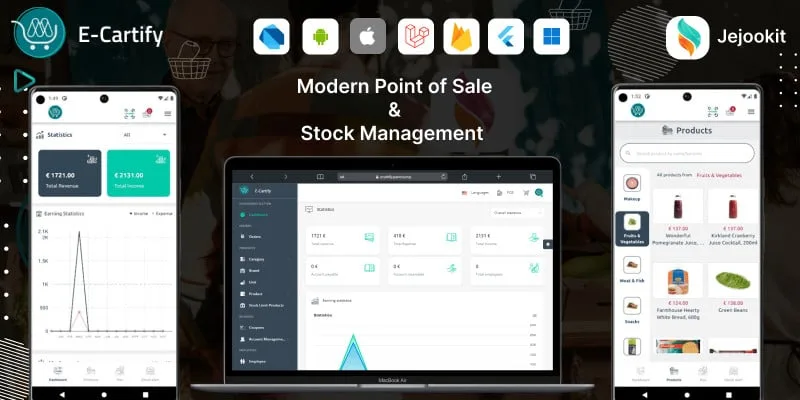 E-Cartify - Flutter Modern Point of Sale - Laravel by Jejookit