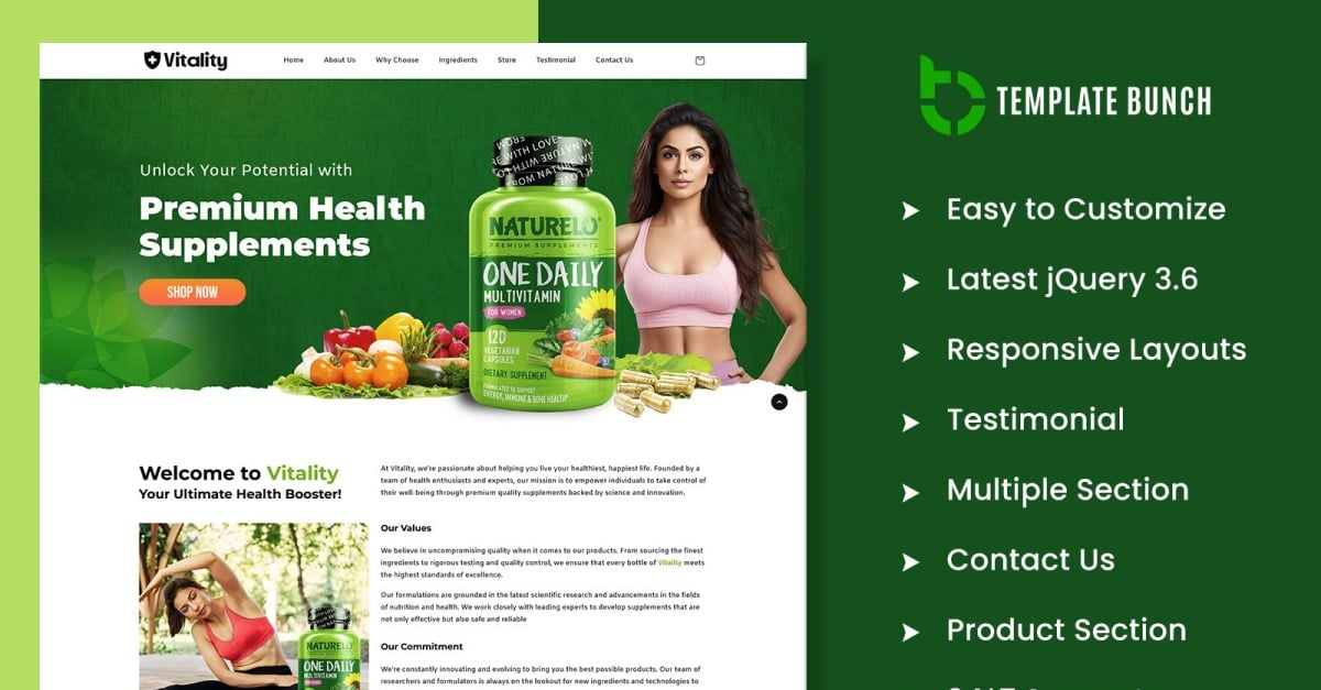 Vitality - Single Product Multipurpose Shopify Theme