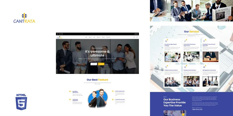 Cantrata Multipurpose Business HTML5 Template by Templatebae