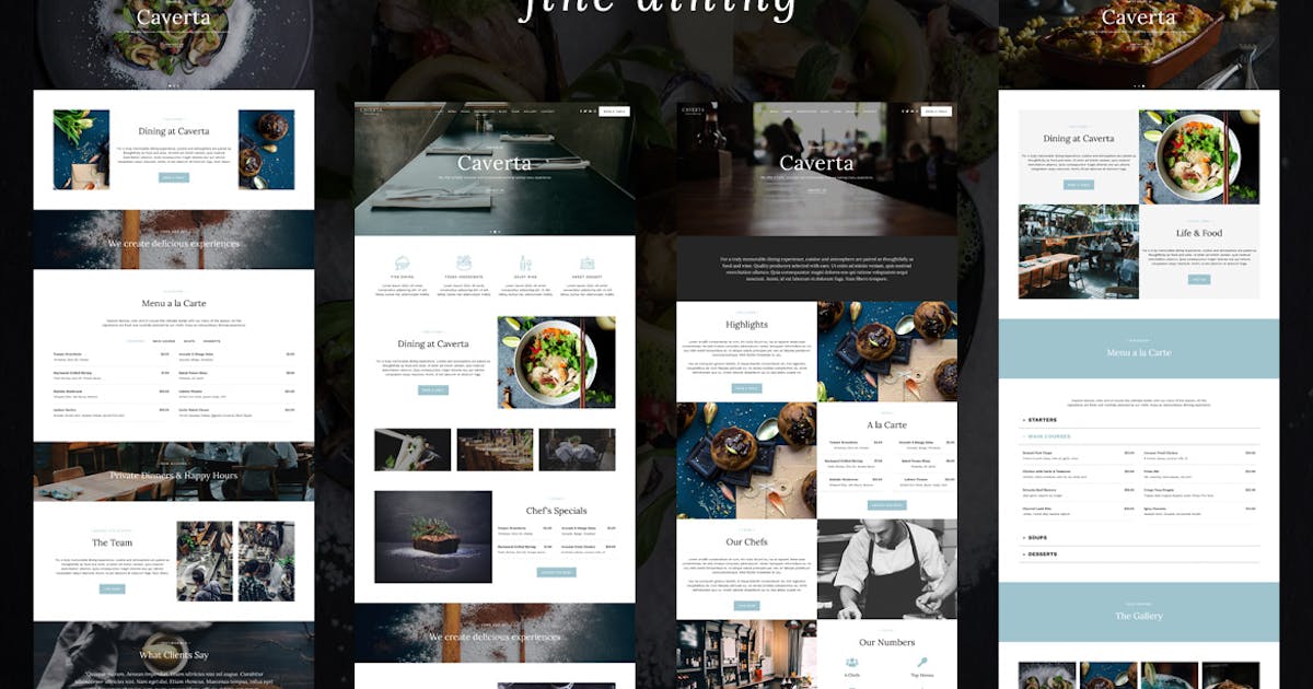 Caverta - Elegant Dining Restaurant Cafe Template