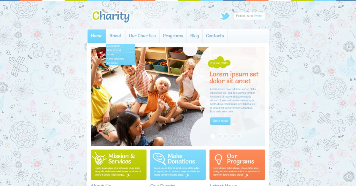 Children Charity WordPress Theme #43375 - TemplateMonster