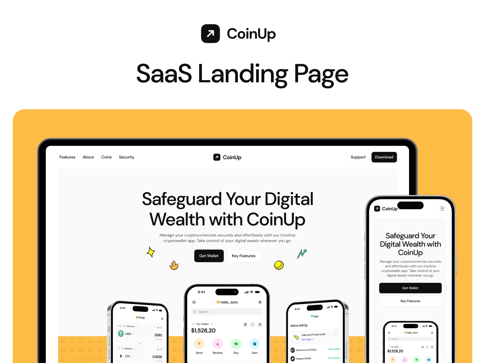 CoinUp SaaS Landing Page