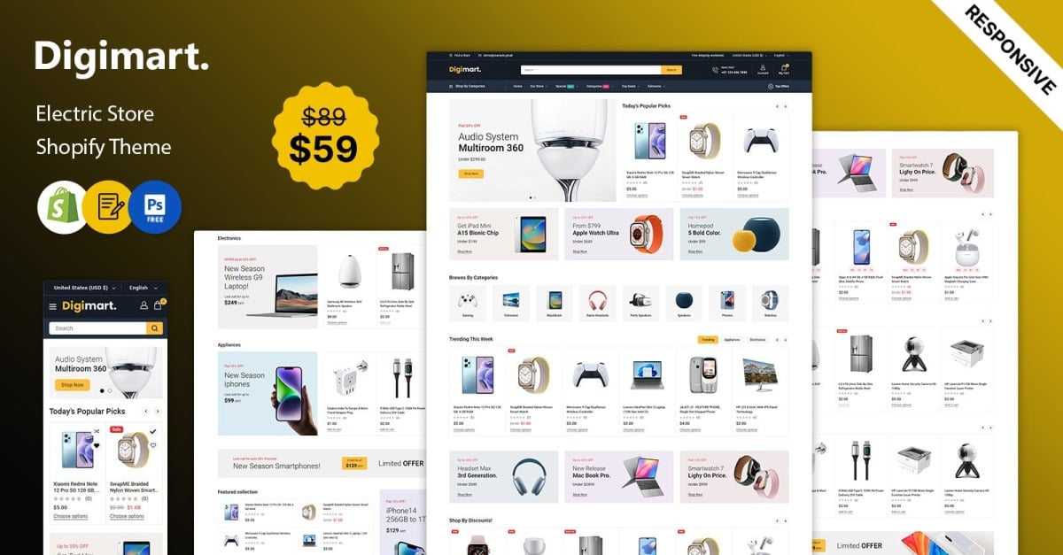 DigiMart – Digital and Electronics Responsive Shopify 2.0 Theme