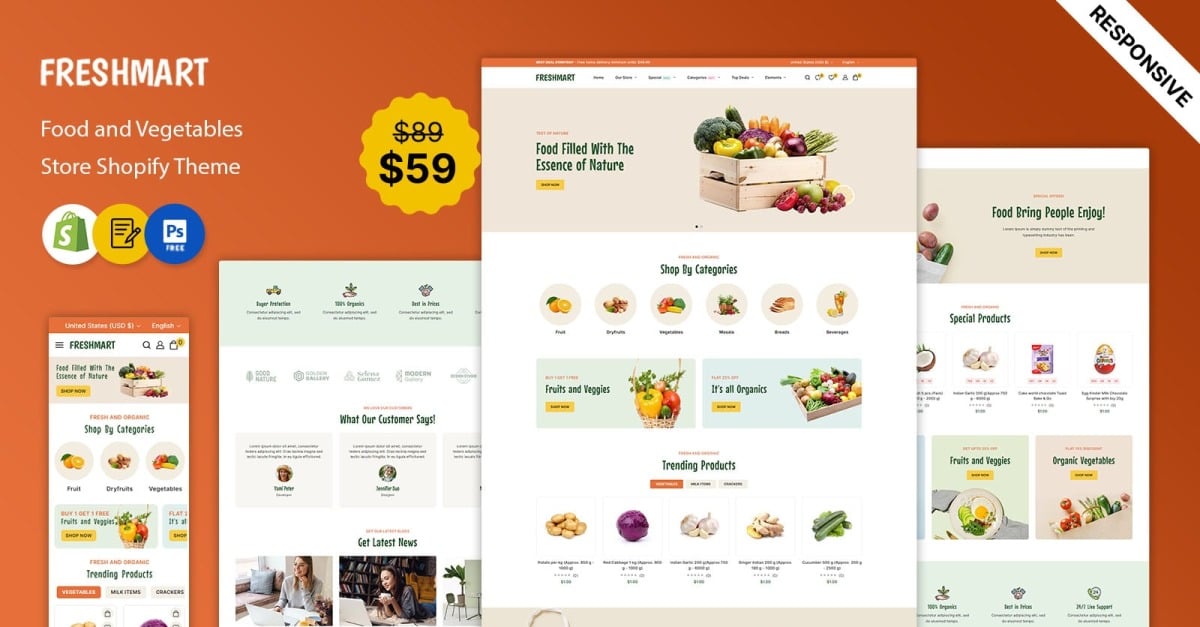 FreshMart - Grocery and Organic Responsive Shopify Theme