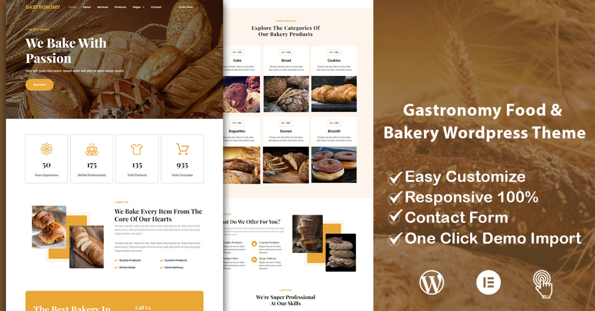 Gastronomy - Food & Bekary Multipurpose Wordpress Theme