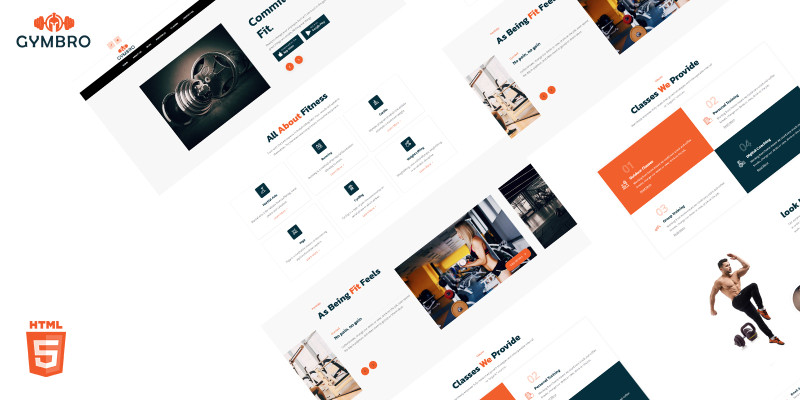 Gymbro Gym HTML5 Website Template by Templatebae