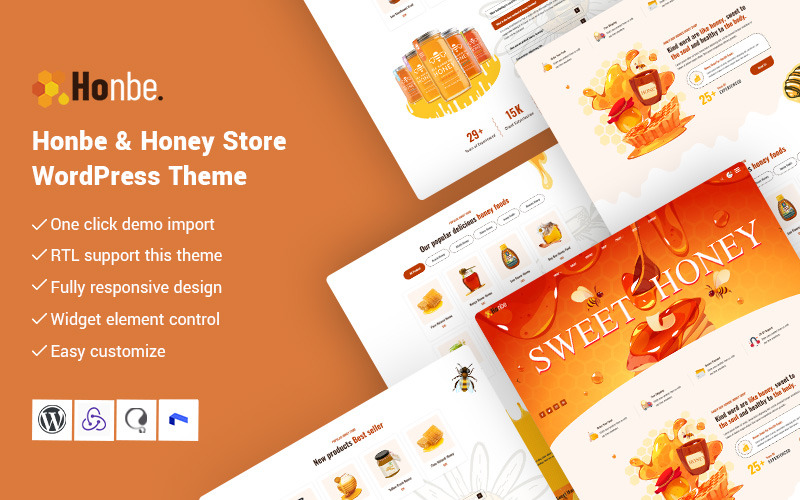 Honbe - Honey Store WordPress Theme #401904 - TemplateMonster