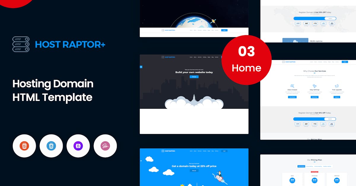 HostRaptor Plus - Hosting Domain Template