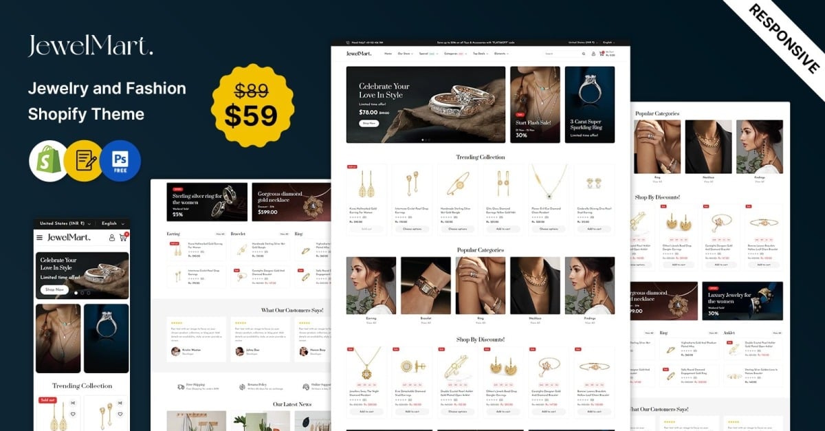 JewelMart - Jewelry and Watch and Fashion Shopify Theme