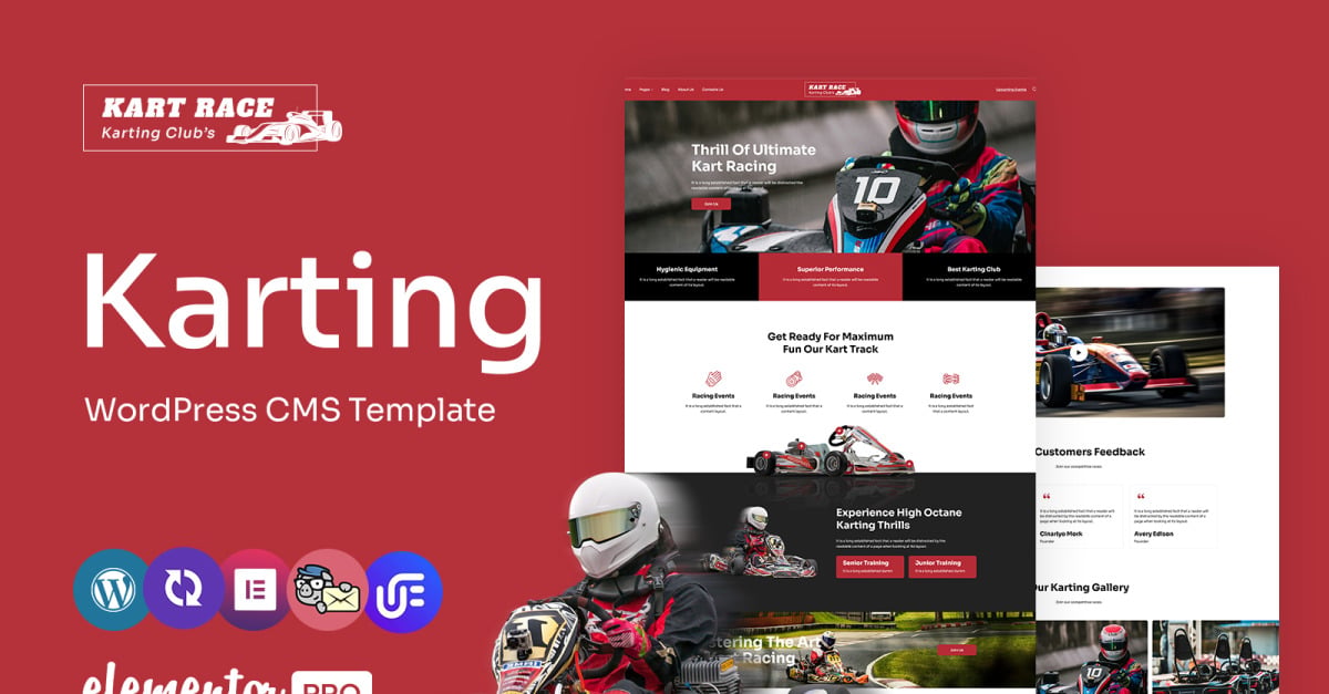 Kartrace - Karting Club Multipurpose WordPress Elementor Theme