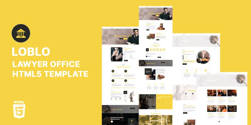 Loblo Lawyer And Law Firm HTML5 Website Template by Templatebae