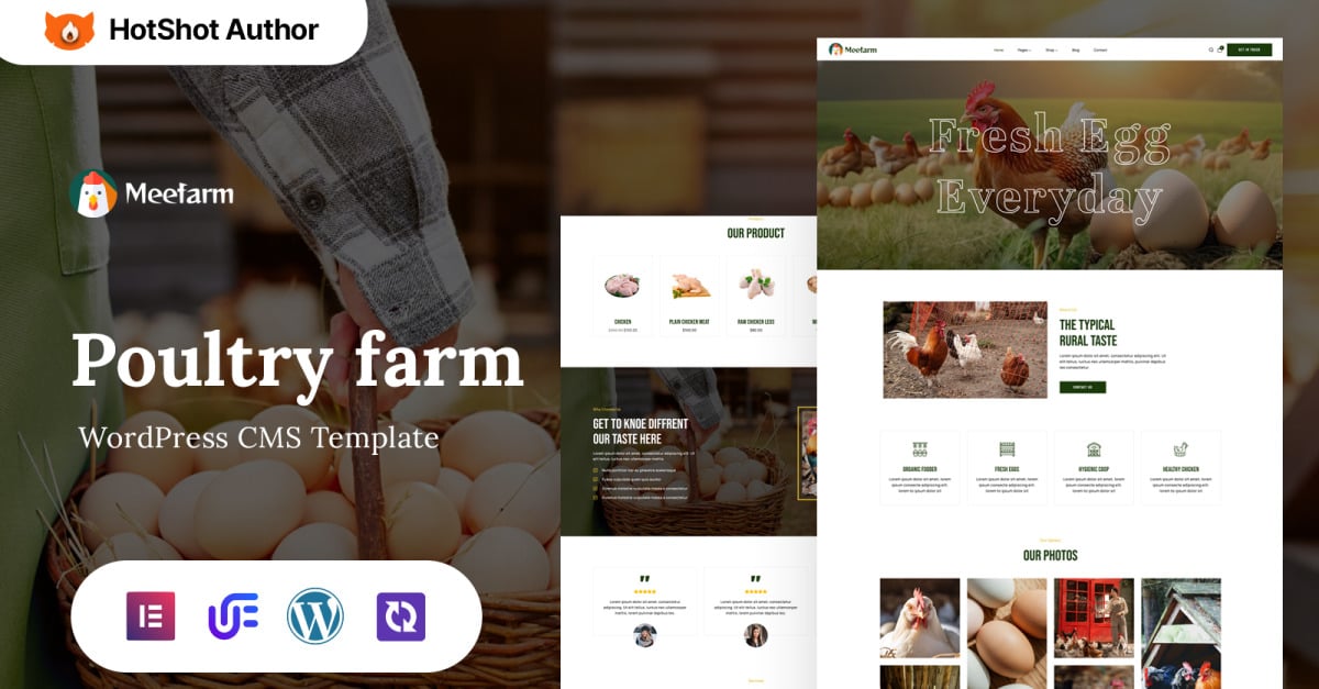 Meefarm - Poultry Farm And Agriculture WordPress Elementor Theme