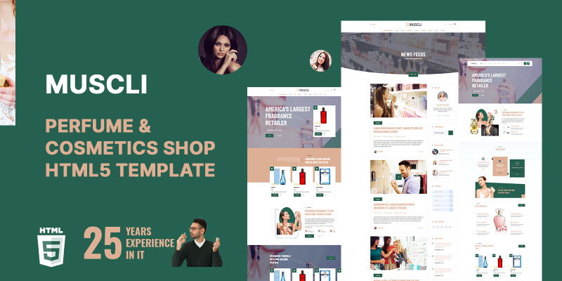 Muscli Cosmetics HTML5 Website Template by Templatebae