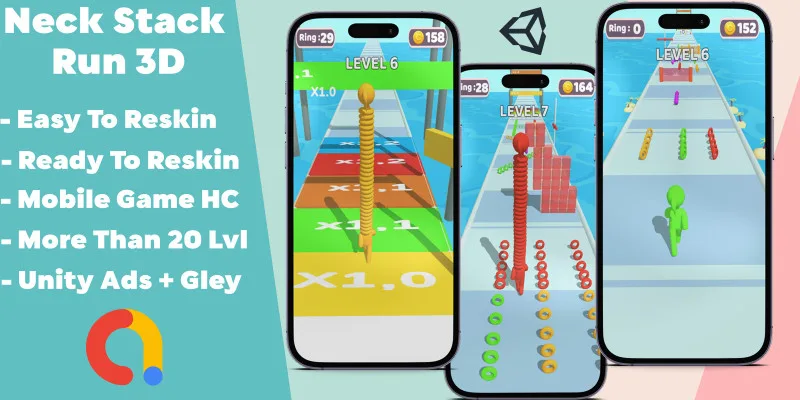 Neck Stack Run 3D - Unity Template by Inassdream13