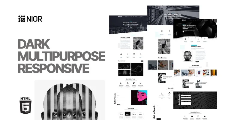 Nior Dark Multipurpose Responsive HTML5 Template by Templatebae