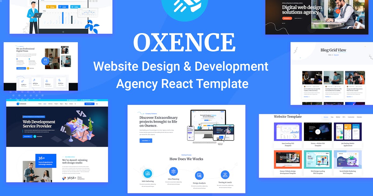 Oxence - Web Design Agency React NextJs Template