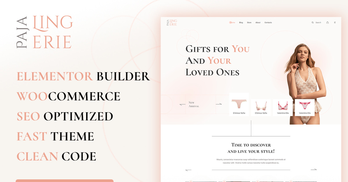 Paja - Lingerie and Pyjamas Shop WordPress Theme