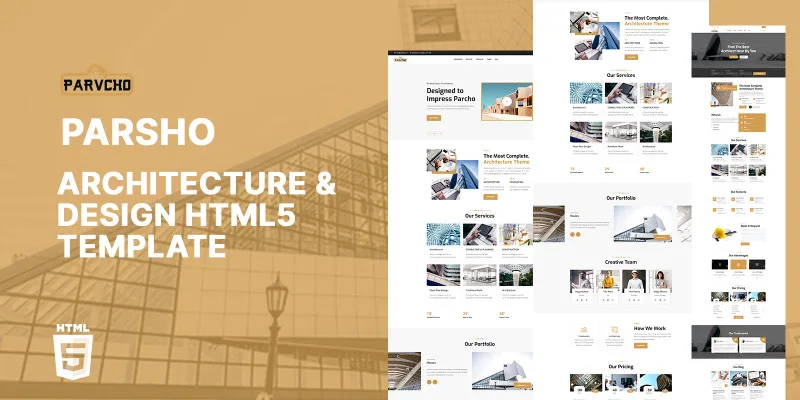Parsho Architecture Design HTML Website Tempate by Templatebae