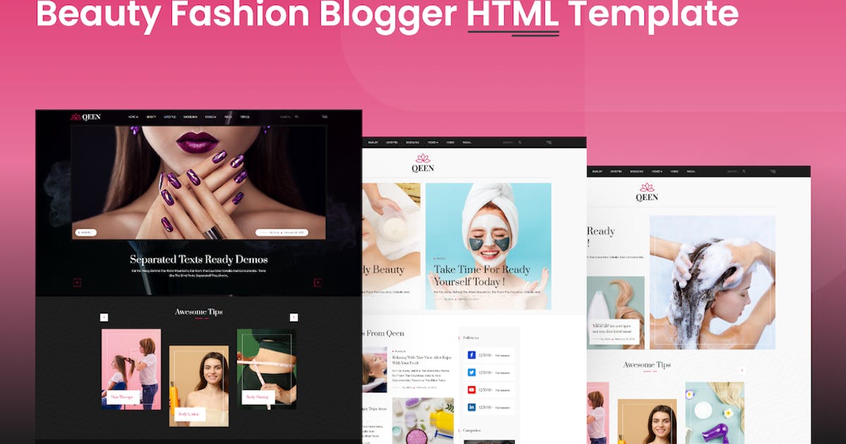 QEEN-Beauty Fashion Blogger HTML Template