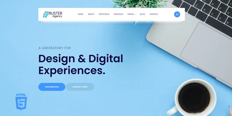 Ruster Multipurpose Agency HTML5 Website Template by Templatebae