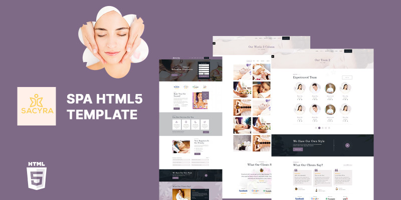 Sacyra Modern Spa HTML5 Website Template by Templatebae